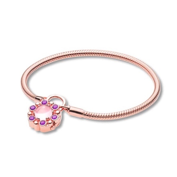 Retired NWOT Pandora Carrier Gold Heraldic Amethyst Padlock Bracelet w/ Charms - Picture 12 of 12